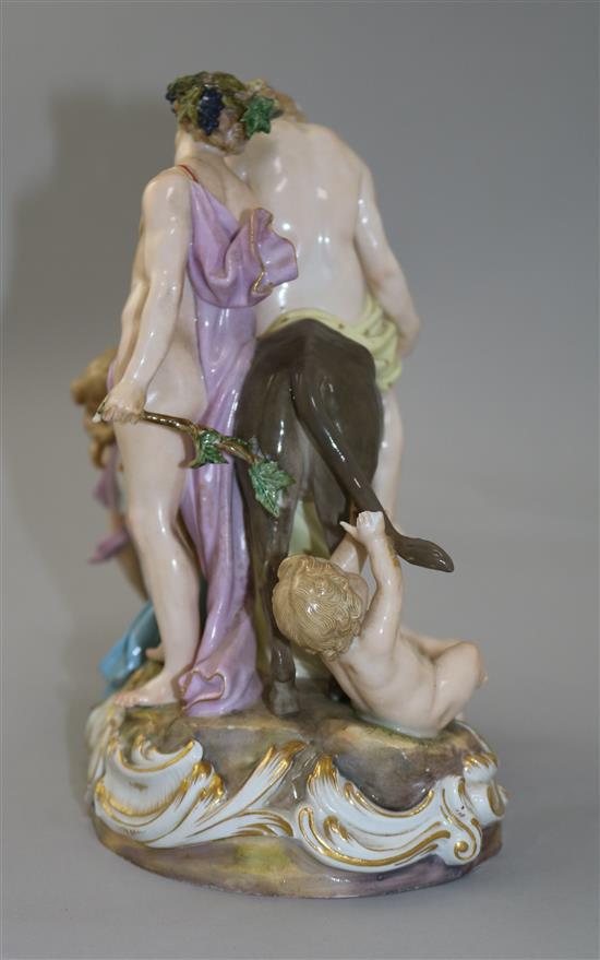 A Meissen mythological group of the drunken figure of Silenus